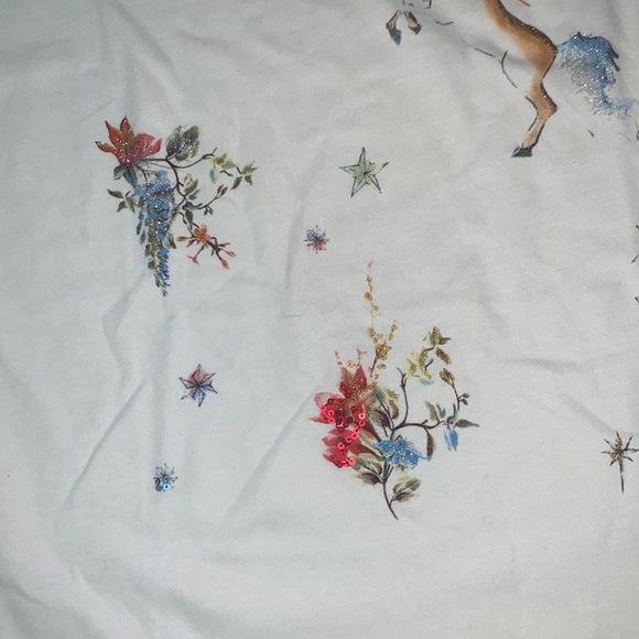 NWT girls cream unicorn glitter sequin top from NEXT Sz 12 years - Picture 3 of 10